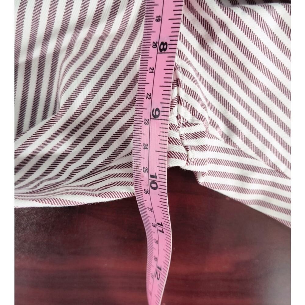 Old Navy Pixie Ankle Pants Wmn's Sz 4 White Mauve Stripe HIgh Waist Stretch NWT - Picture 12 of 15